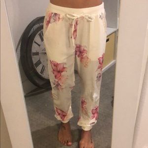 Sabo Skirt- white floral joggers